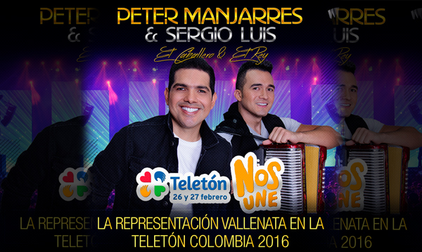 Peter manjarres y Sergio Luis Rodriguez presentes en la teleton 2016