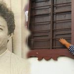 Un cantor descalzo en la ventana marroncita